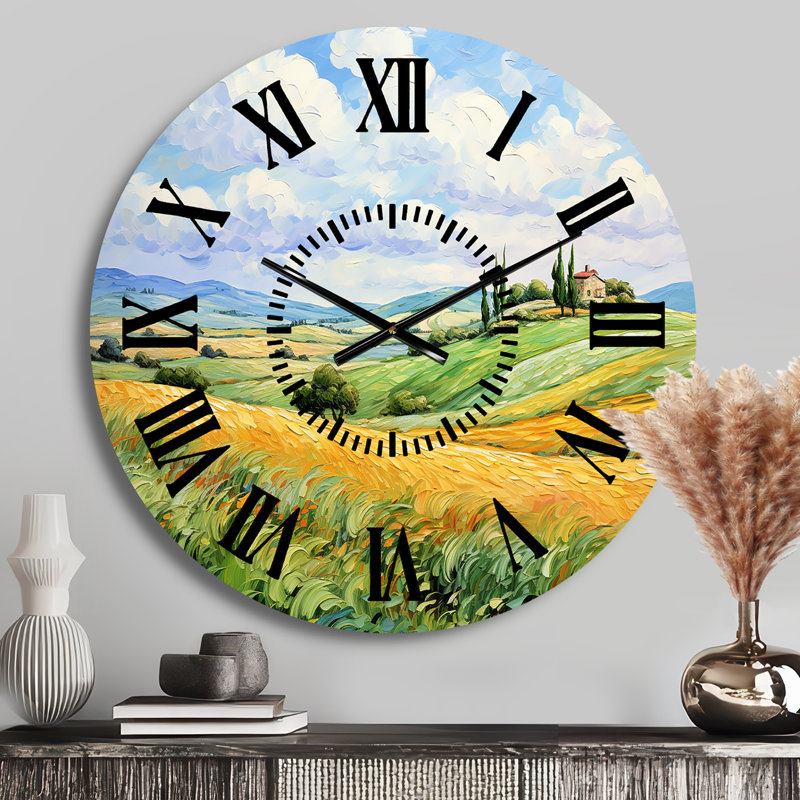 Horloge murale Vangogh Rolling Hills I - Vangogh, Médium