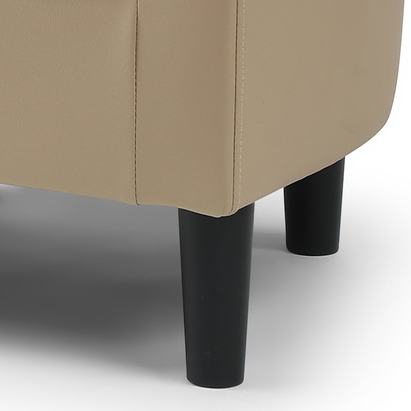 Chaise en bois massif avec repose-pieds Salem, Beige