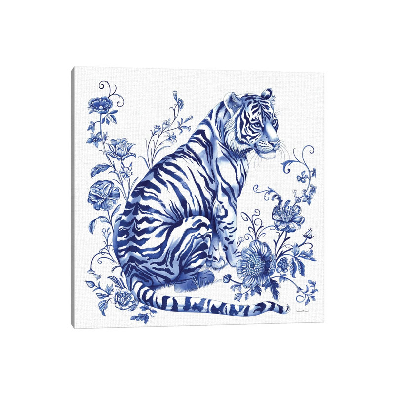 Chinoiserie Tiger 1 Piece Wall Art on Canvas, 66.04 cm H x 66.04 cm W x 3.175 cm D, Does Not Apply