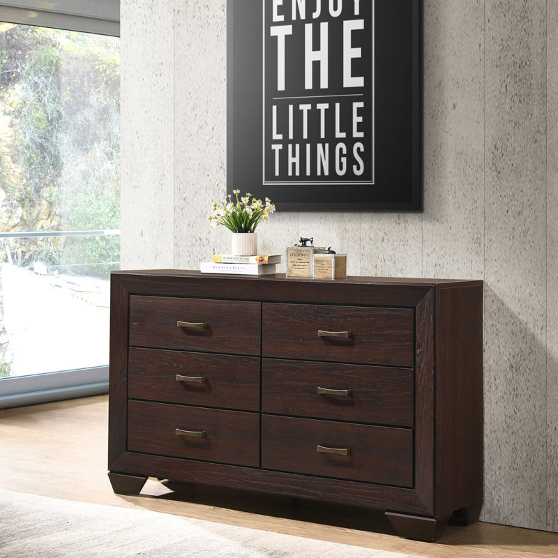 Commode 6 tiroirs Harrison, Marron foncé