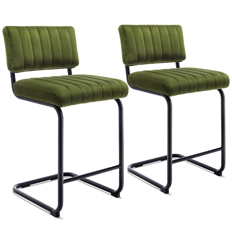 Ambrine Bar Stool, Olive Green, Counter Stool (61cm Seat Height)