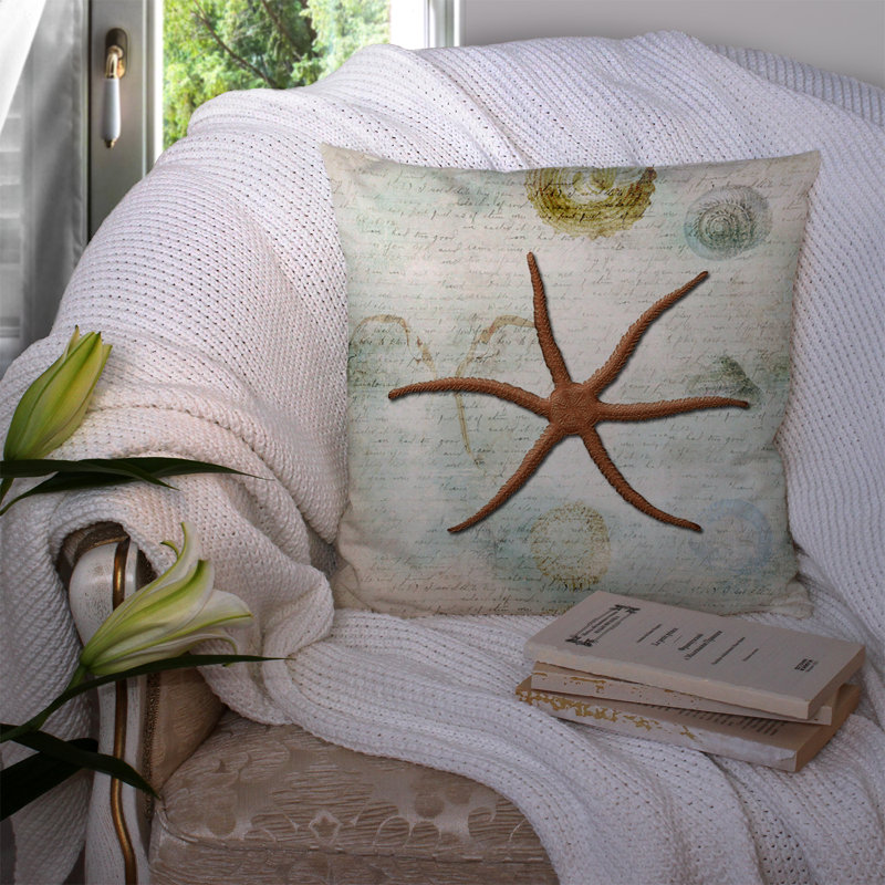 Coussin intérieur/extérieur étoile de mer, H 18 po x l 18 po x P 5,5 po