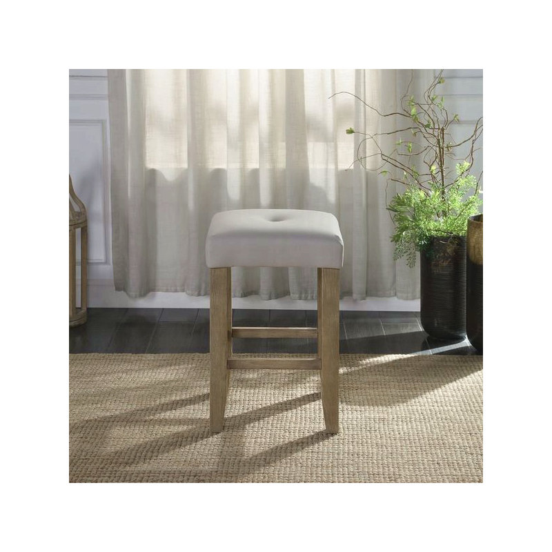 Grey And Oak Counter Height Stools (Set Of 2)