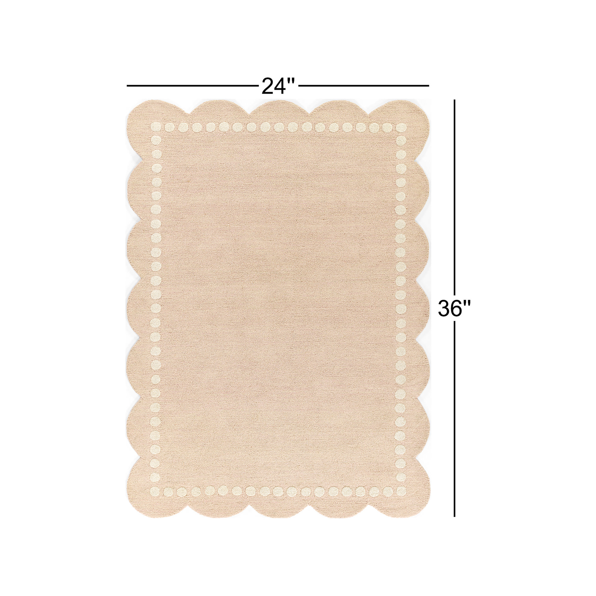 Lola Hand Tufted Wool Solid Pink Area Rug, Rectangle 2' x 3'