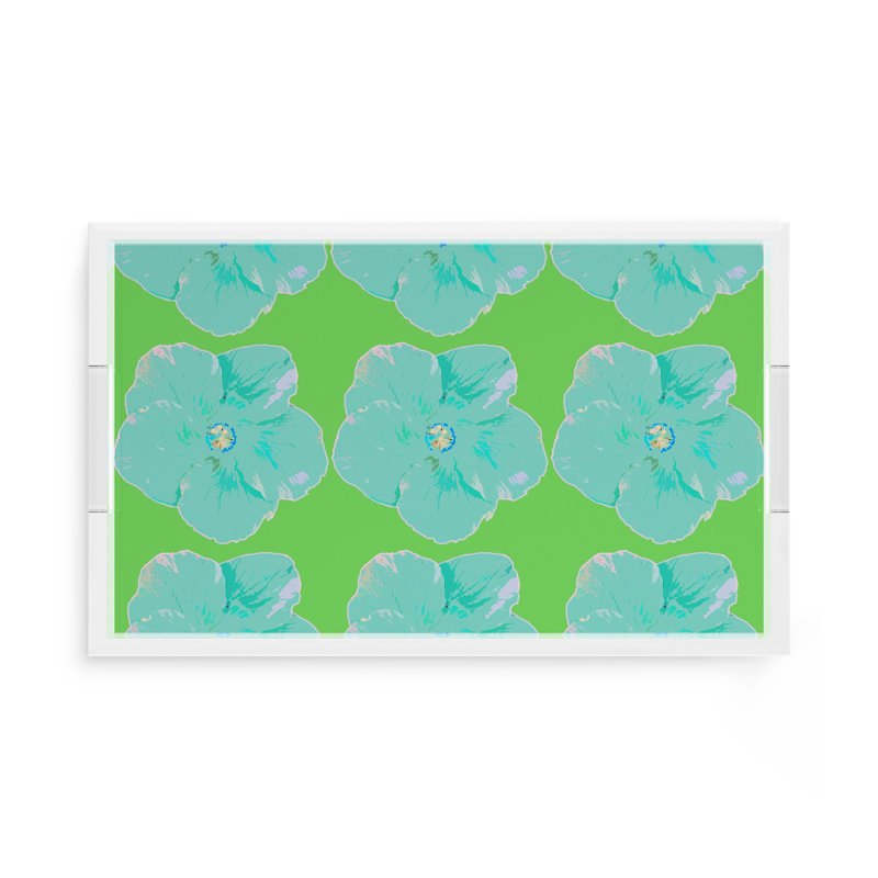 Hibiscus Acrylic Rectangle Decorative Tray, Colony, 2" H x 17" W x 10.5" D
