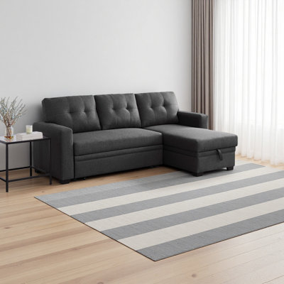 Canapé modulaire convertible rembourré avec méridienne coulissante