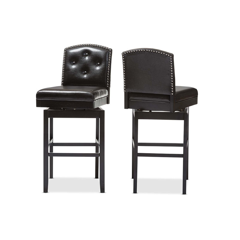 Tabouret de bar pivotant 30,23 po, Brun foncé