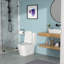 Toilette monobloc en céramique, avec chasse d'eau