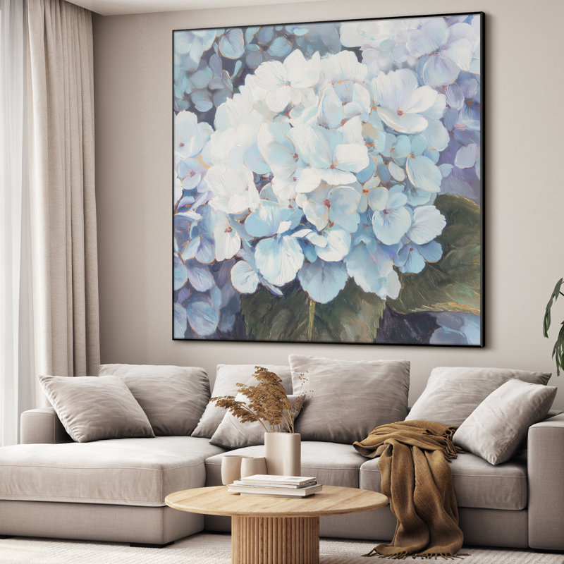Très grande reproduction d'art sur toile - Fleur, art floral moderne, décoration pour le salon ou la chambre à coucher - «Assemblage requis du cadre (cadre non fini)»