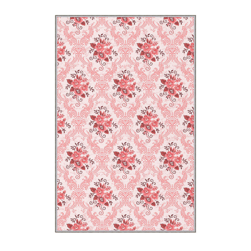 Tapis de haute qualité imprimé en 3D (2,6 x 4,0 pi), 100% polyester, d'une hauteur de poils de 0,3 po | Pois antibactérien et antidérapant en feutre de PVC | Lavable à la machine, conception élégante pour le salon, la chambre à coucher et le bureau
