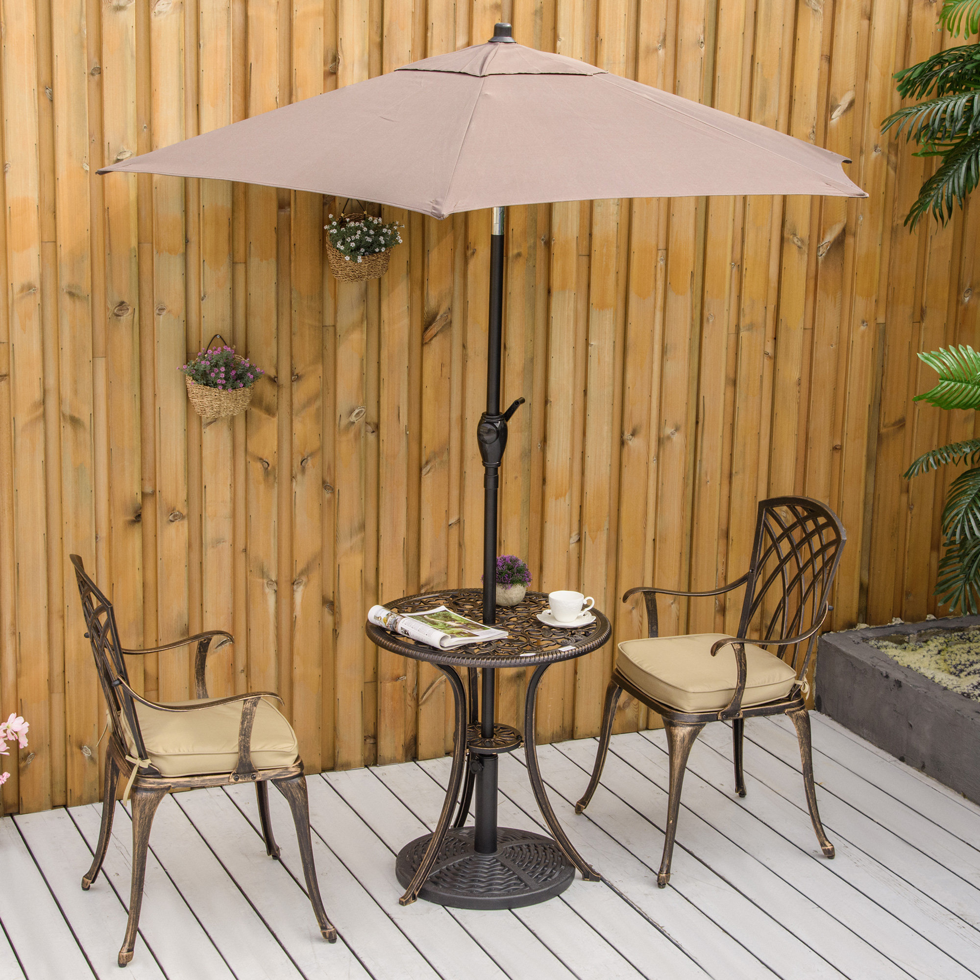 Cast aluminium bistro set deals with cushions