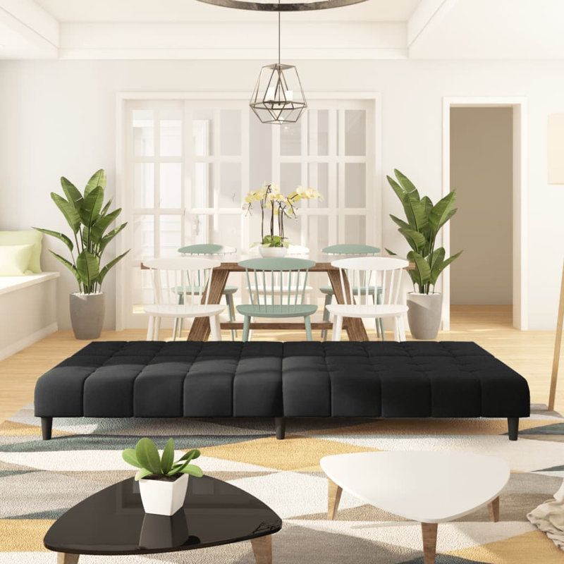 Sharees 78.7'' Velvet Sofa, Black Velvet