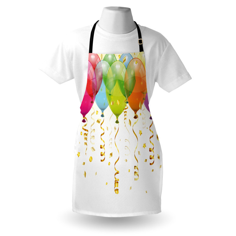 Multicolore, tablier de fête The Aisle ™ unisexe, pluie de ballons 3D, taille adulte