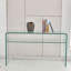 Tempered Clear Glass Console Table-Rounded Edge Sofa Table for Living Room, Office & Home Office