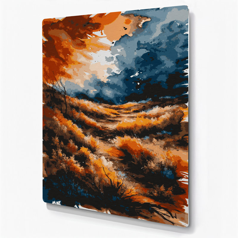 Watercolor Landscape 29 Black Metal Wall Art, 30" H x 20" W