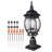 2 PCs Dusk to Dawn Outdoor Lamp Post Light Fixture 20.87in Pole Pier Mount
