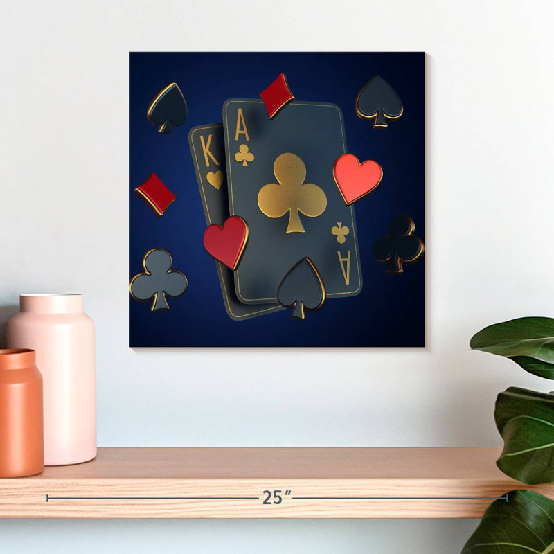 Senne Black King And Ace, 16" H x 16" W