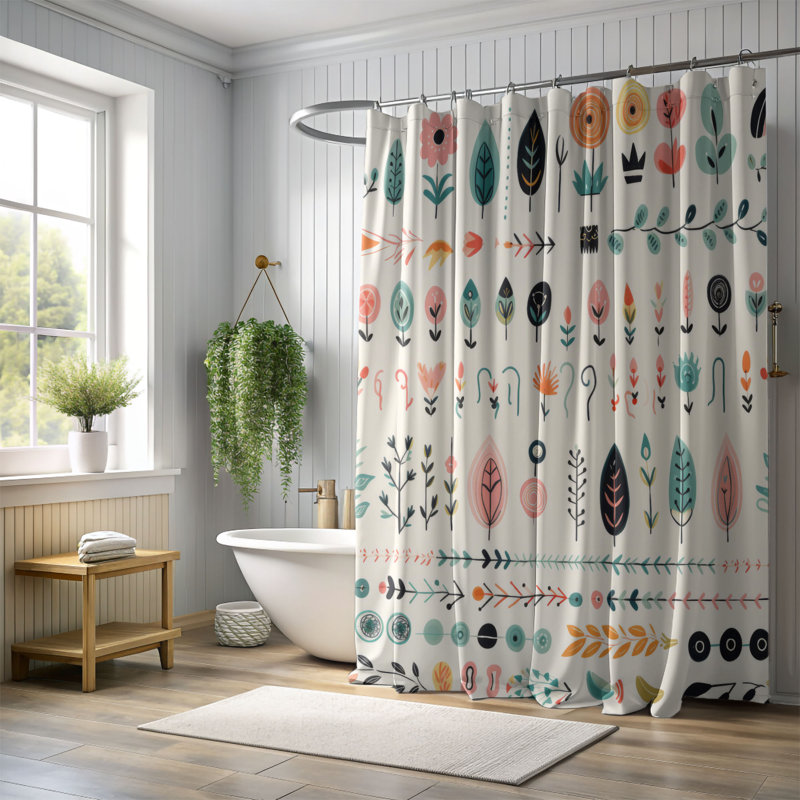 Rideau de douche Mojca, H 74 po x l 71 po