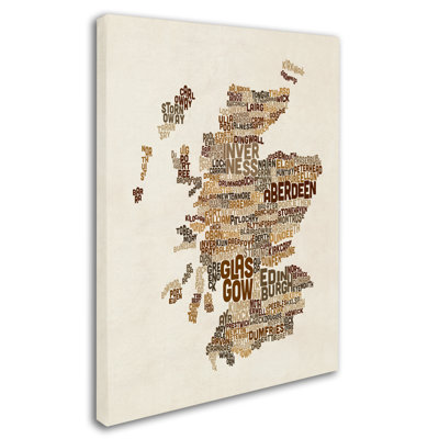 « écosse typographie text map 3 », impression sur toile tendue