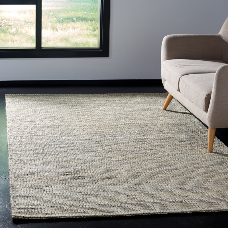 Zaragoza Handwoven Flatweave Light Grey Area Rug, Rectangle 6' x 9'