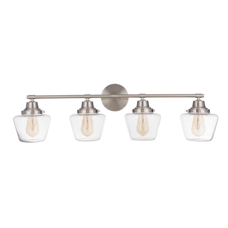 Éclairage pour meuble-lavabo 4 lumières Akida, Nickel poli brossé