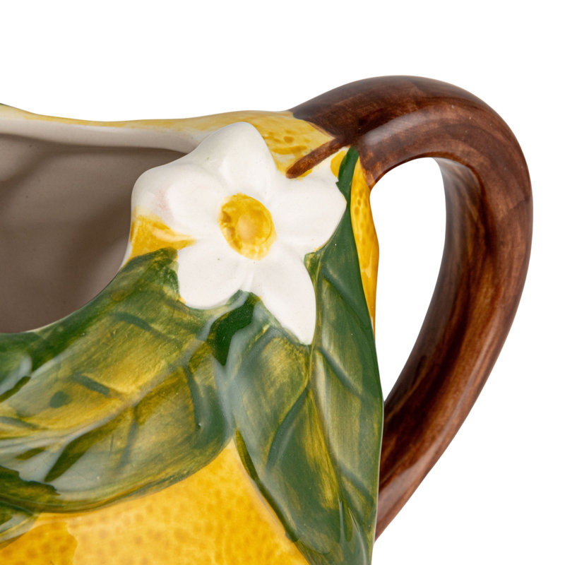 Sunny Orchard Stoneware Lemon Pitcher