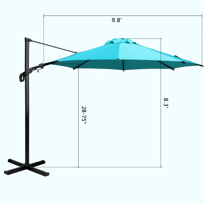 Vienna 10ft. Parasol en porte-à-faux, Bleu clair