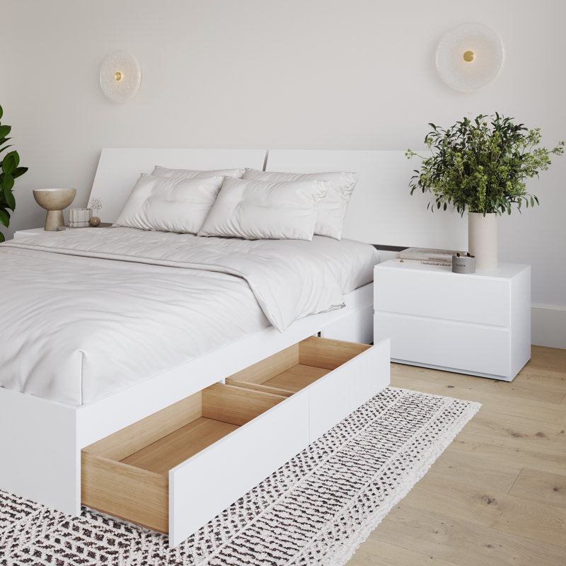 Royle 3-Piece Reversible Storage Bedroom Set, White