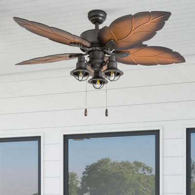 Gulf Harbor Tropical 52" Indoor and Outdoor  Ceiling Fan with Light