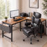 Bureau d'ordinateur en L Nahant avec chaise ergonomique multifonctionnelle à haut dossier