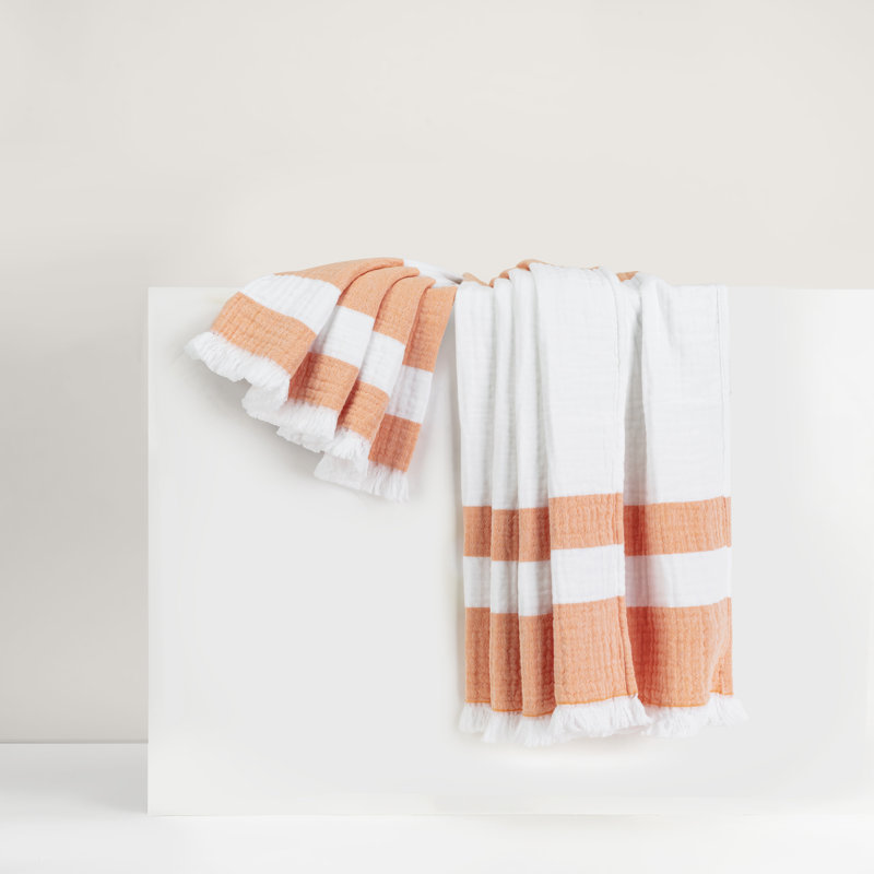 San Marino Cotton Throw, Papaya