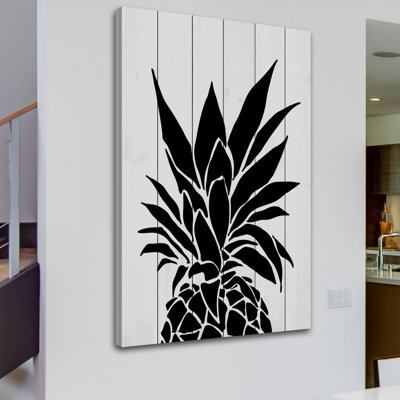 « black ananas », reproduction de peinture à l’acrylique sur bois blanc