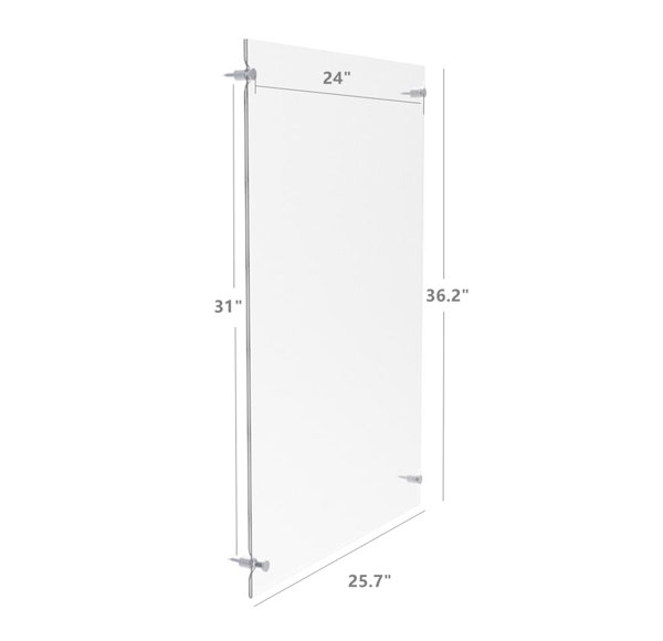 FixtureDisplays 24 x 36 Inches Acrylic Sign Holder for Wall, Standoff  Hardware