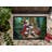 Keeshond and Santa Claus Doormat-1923923242