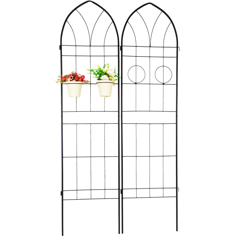 Paquet de 4 treillis de jardin en métal 78,7 "x 19,7" antirouille pour plantes grimpantes