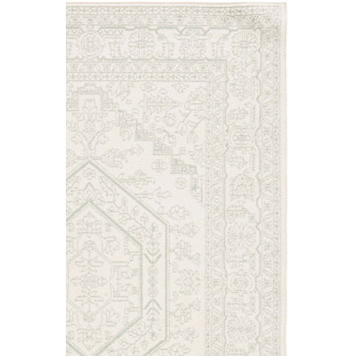Arrietty Oriental Machine Made Area Rug in Sage/Ivory