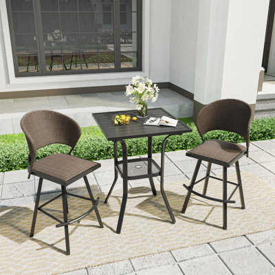 28 square patio table with umbrella hole Yaheetech 28in Outdoor Table, Black Spacious Square Design Tiofila Square Metal Outdoor Bar