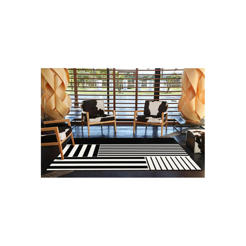 Tapis noir lavable intérieur / extérieur Raven, Rond 4 pi