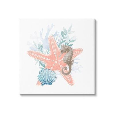 «Seahorse Starfish Layered Coral», art mural par Lanie Loreth