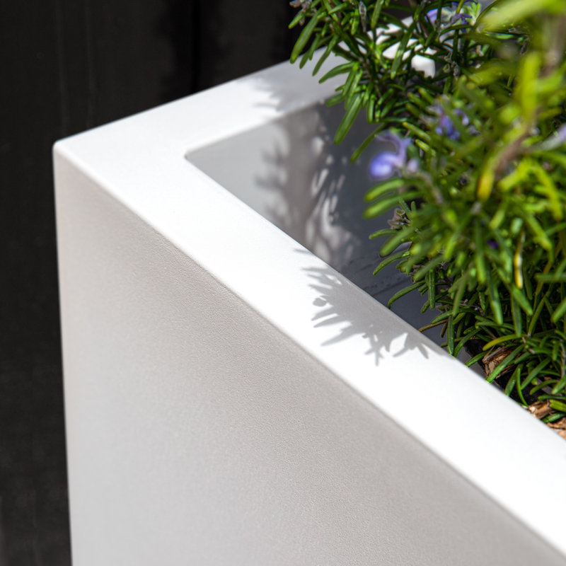 Boîte à fleurs Block Series, H 22,25 po x l 21 po x P 21 po, Blanc