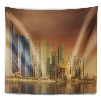 Tapisserie brun ciel cityscape singapour