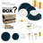 Navy Flat Round Disposable Plastic Tableware Set - 60 Settings