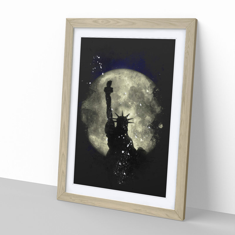 The Statue of Liberty Vol.4 - Picture Frame Graphic Art, 90cm H x 65cm W x 2cm D, Oak Framed
