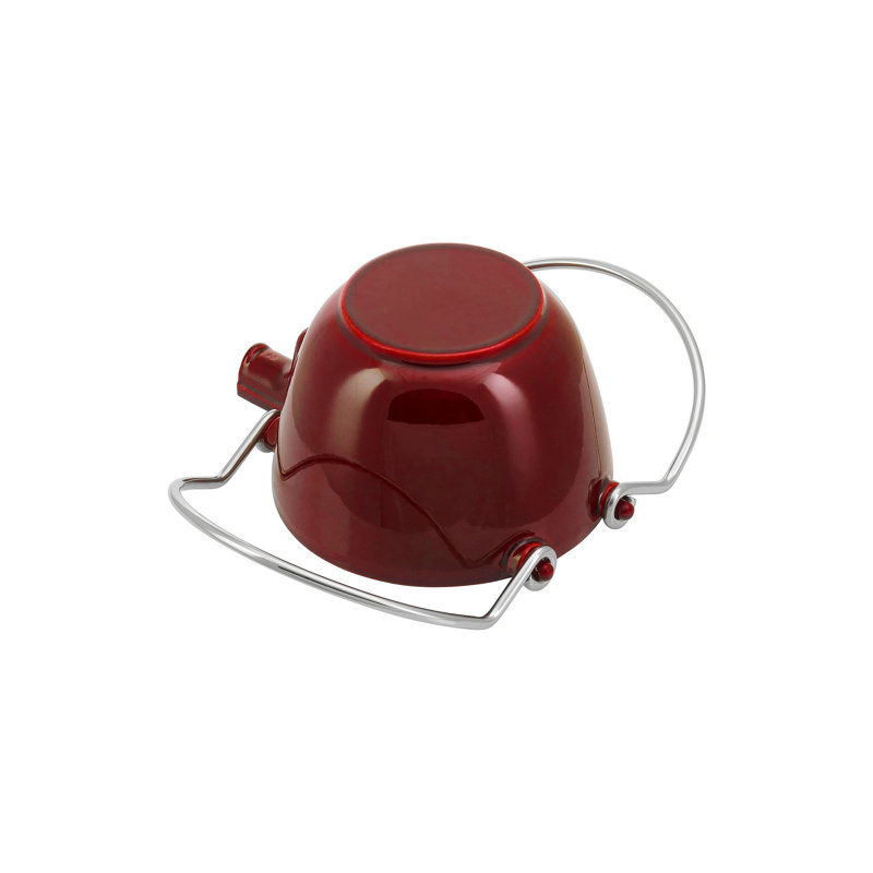 Staub Cast Iron 1.22-qt Round Tea Kettle, Grenadine