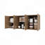 Armoire murale en chêne naturel naturel en mélamine avec 4 portes et rangement en verre