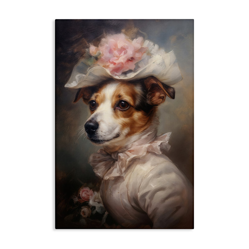 Jack Russel Terrier, toile de style portrait, design par Wumples, H 24 po x l 16 po