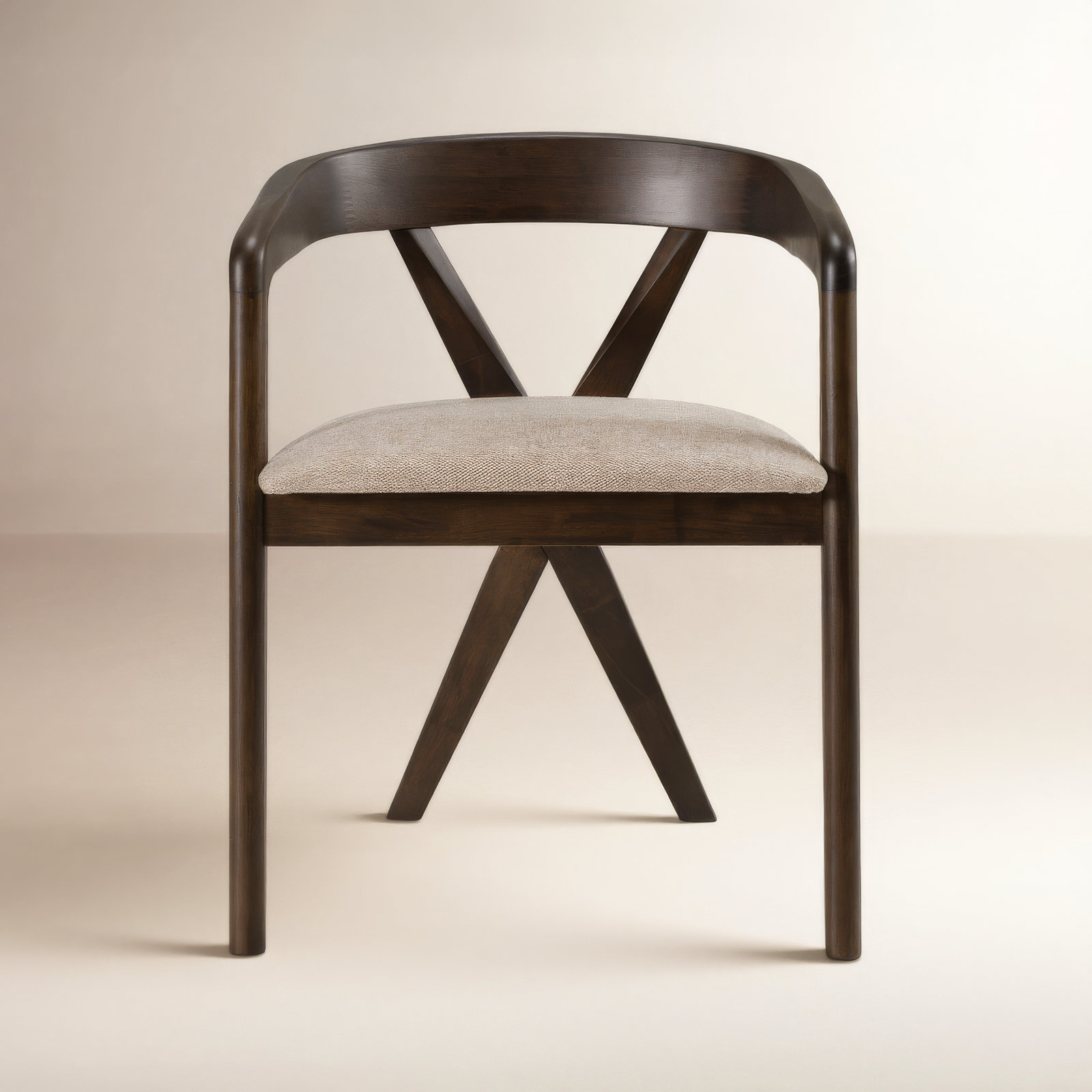 Greco Dining Armchair, Light Gray/Wenge