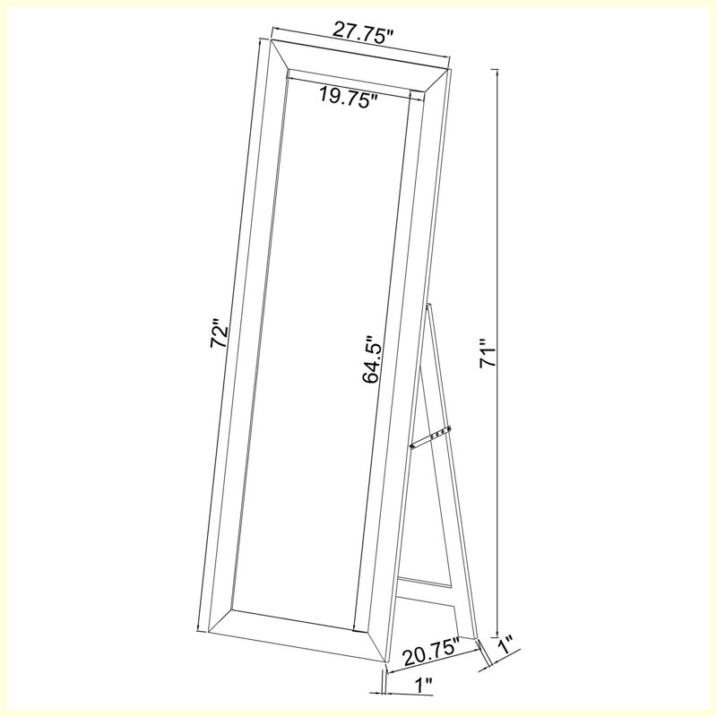 Black Oak Full Length Standing Mirror | Modern Freestanding Floor Mirror for Living Room, Bedroom, Entryway