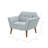 Lounge Chair With High Foam - Blue Upholstery, Button Back Extra Tufting,-2117762461