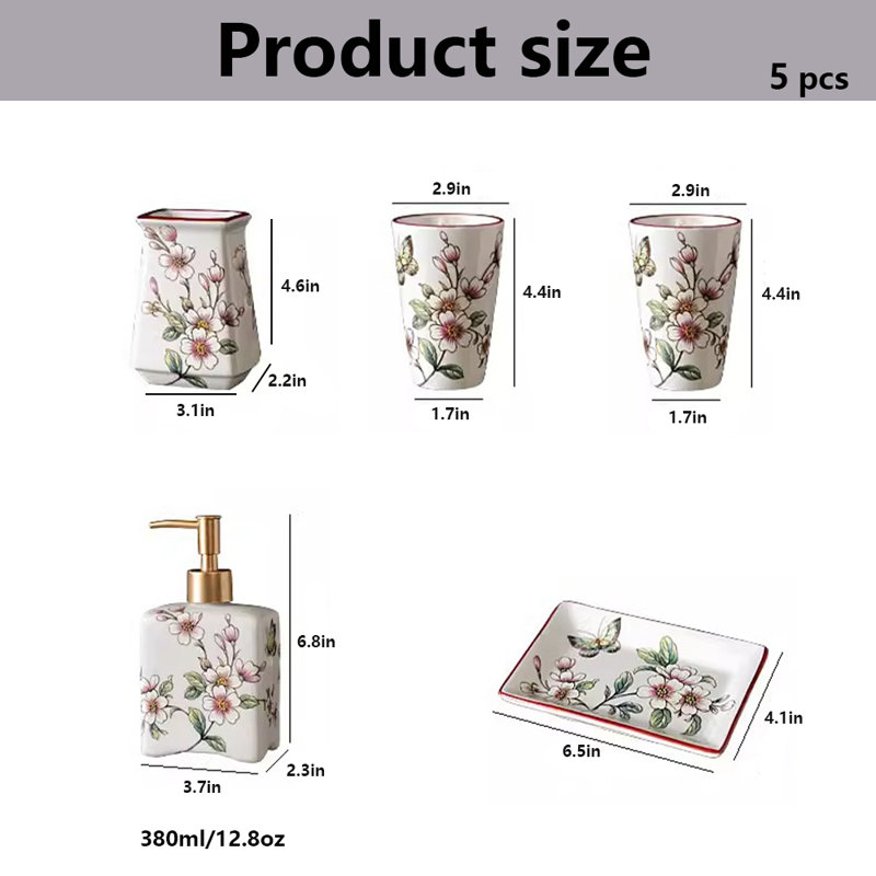 Ensemble d'accessoires de salle de bain en céramique